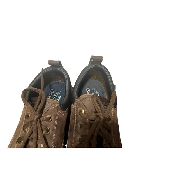 Skechers Segment Rilar Men\'s Work Comfort Shoes Relaxed Fit Brown Oxfords Sz 12